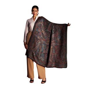 9618 Women Kani Kashmiri Zari Weave Large Scarf Shawl Wrap In Bamboo Modal